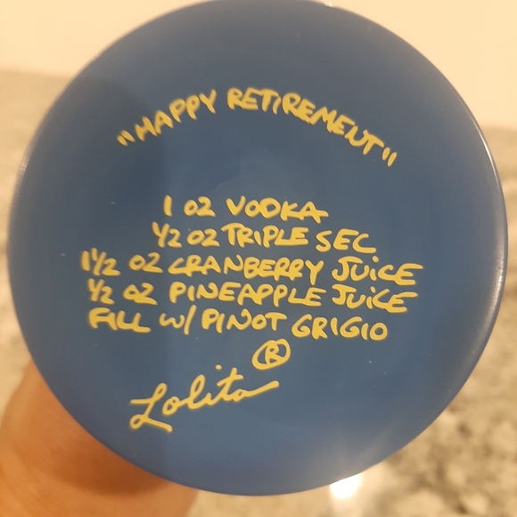 nwt LOLITA Happy Retirement Painted Wine Glass Gift - Picture 12 of 12